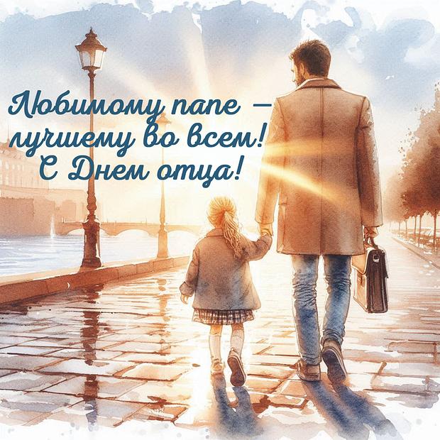 Открытка на День отца от дочери
