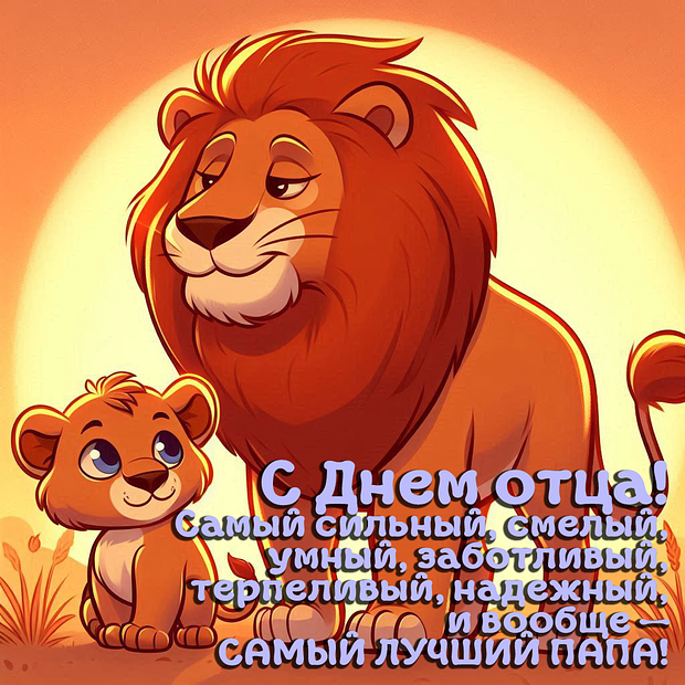 Картинка с душевным поздравлением на День отца