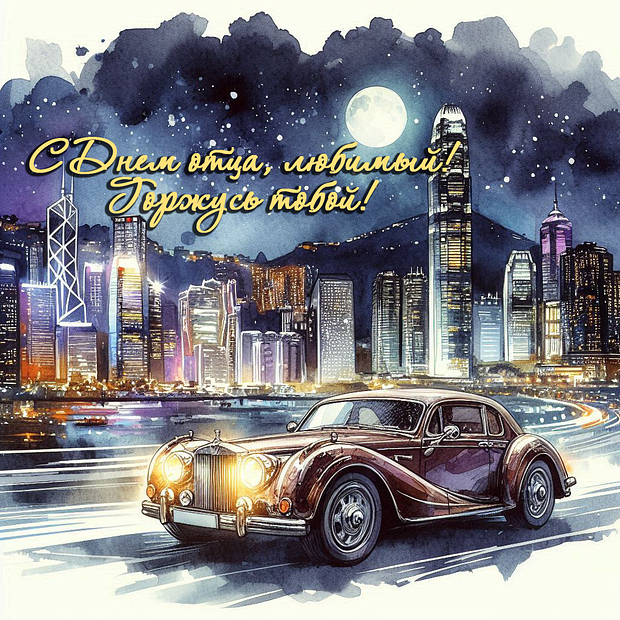 Открытка с поздравлением с Днем отца