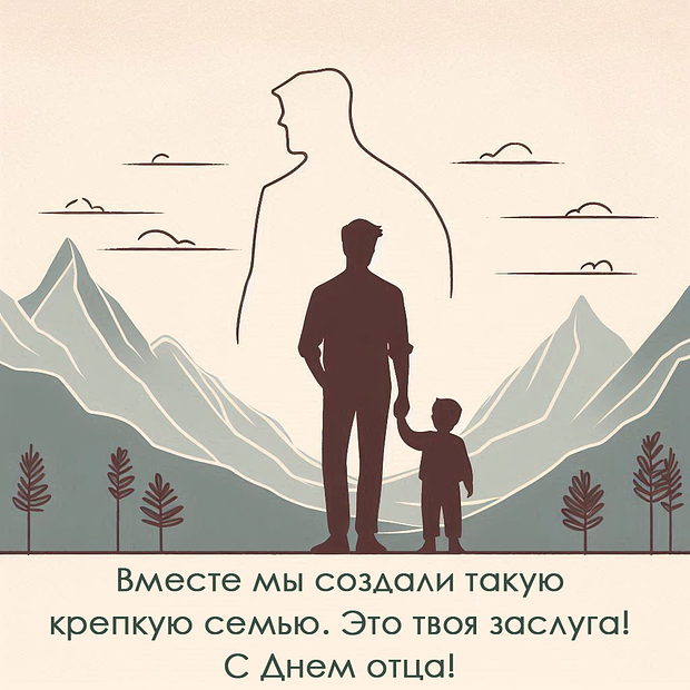 Оригинальная открытка на День отца