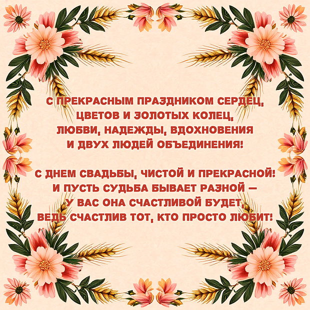 Поздравление в стихах на день свадьбы
