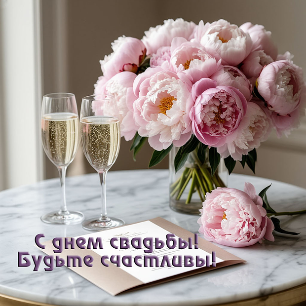 Красивая картинка для поздравления с днем свадьбы