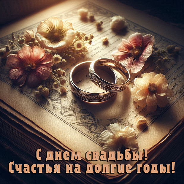 Открытка на свадьбу	
