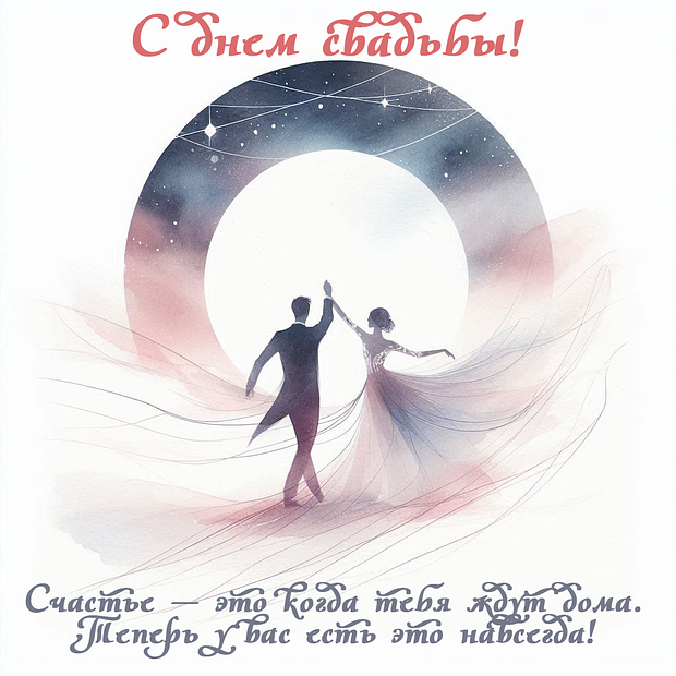 Картинка с душевным поздравлением со свадьбой
