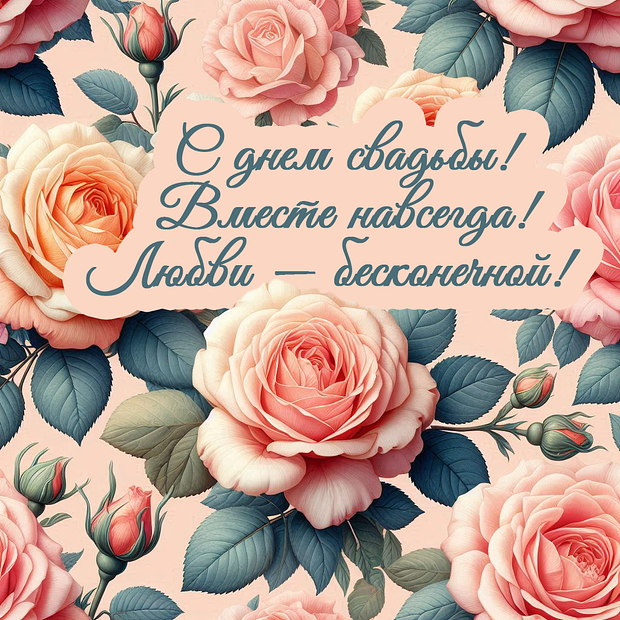 Красивая открытка на свадьбу