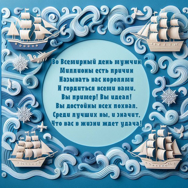 Открытка со стихами на День мужчин


