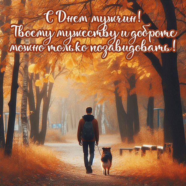 Картинка с душевным поздравлением на День мужчин