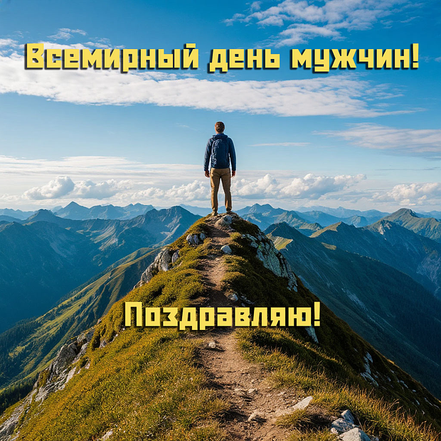 Открытка с Днем мужчин
