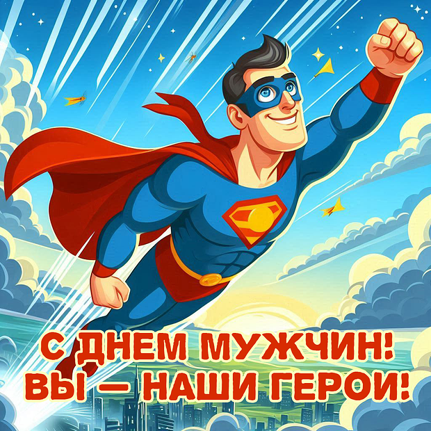 Открытка с Днем мужчин
