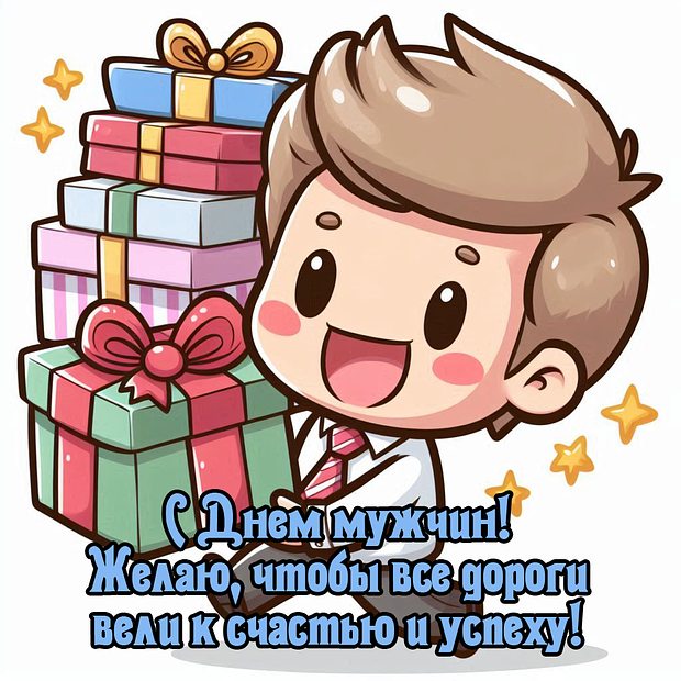 Оригинальная открытка с Днем мужчин
