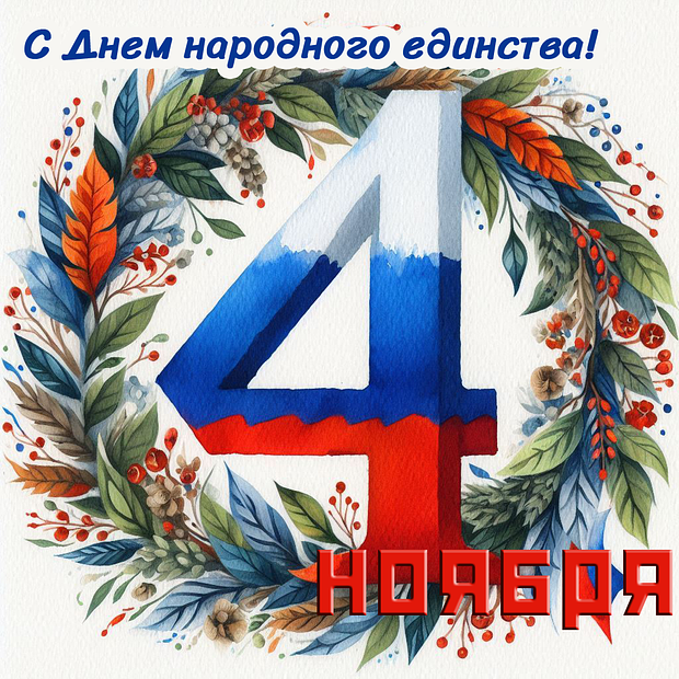 Бесплатная открытка с Днем народного единства