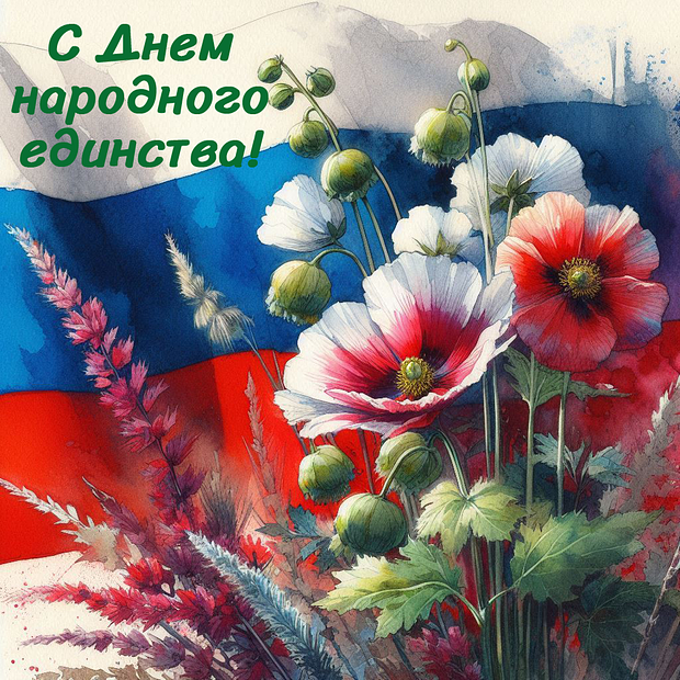 Оригинальная открытка на День народного единства