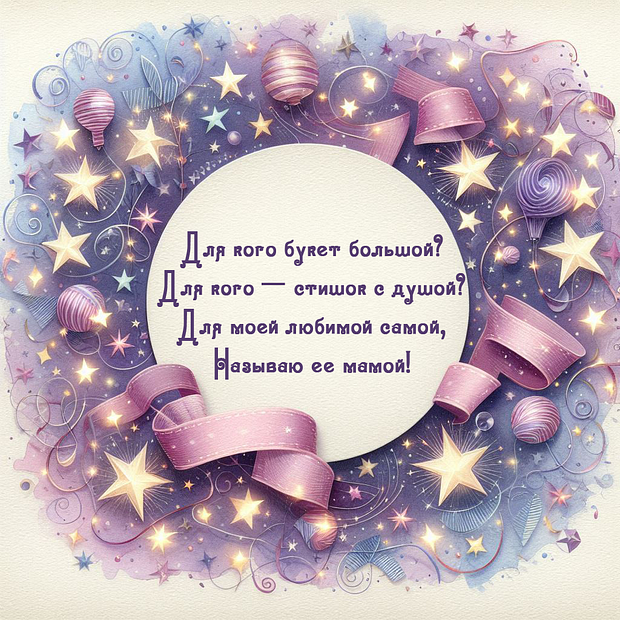 Картинка со стихами на День матери

