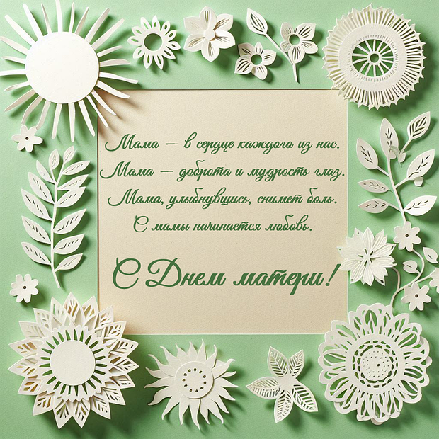 Картинка со стихами на День матери