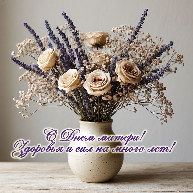 Открытка с пожеланием ко Дню матери
