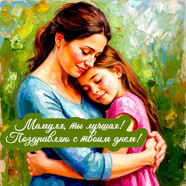 Открытка с Днем матери от дочери
