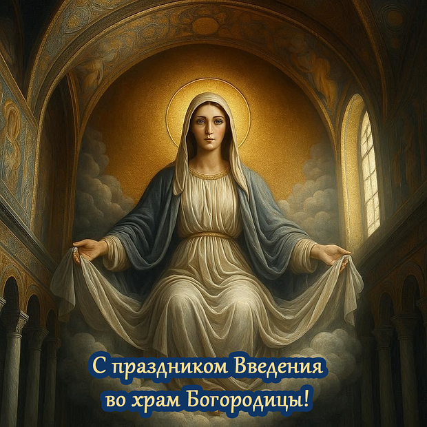 Бесплатная открытка на Введение во храм Пресвятой Богородицы