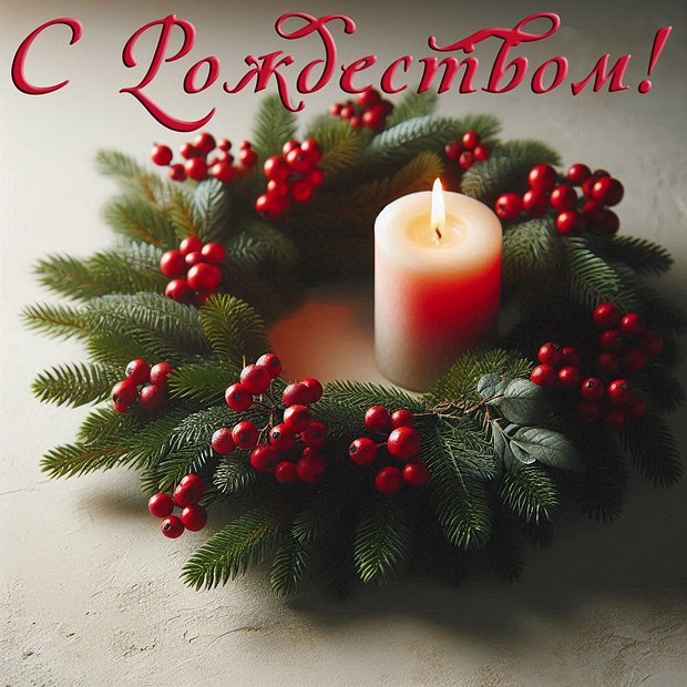 Открытка на католическое Рождество
