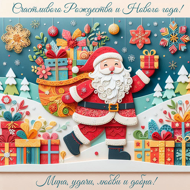 Открытка с душевным поздравлением с католическим Рождеством
