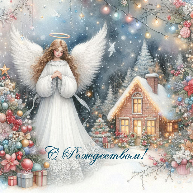 Открытка на католическое Рождество

