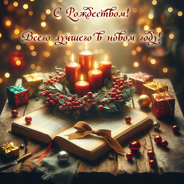 Красивая открытка с Рождеством католическим