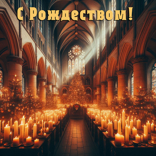 Открытка на католическое Рождество

