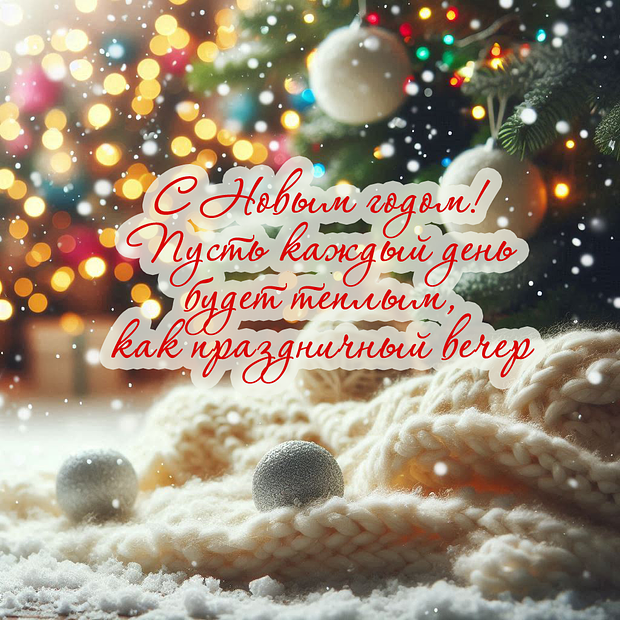 Красивая открытка с Новым годом 2026
