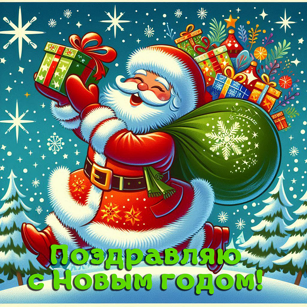 Бесплатная открытка с Новым годом
