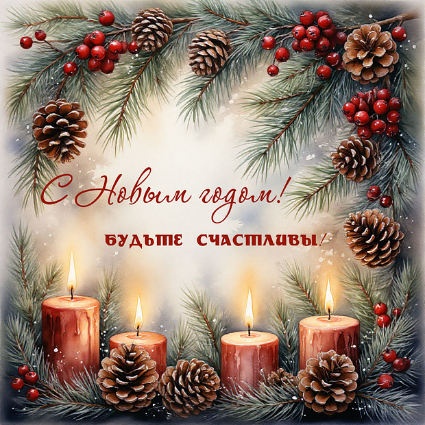 Оригинальная открытка с Новым годом