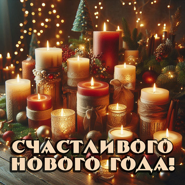Красивая открытка с Новым годом 2026
