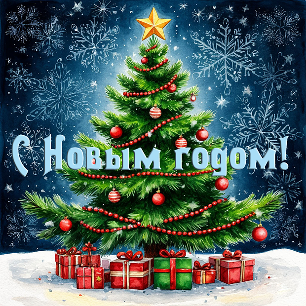 Оригинальная открытка с Новым годом