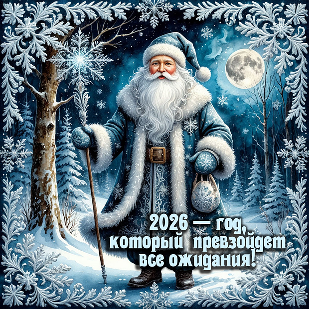 Открытка с душевным поздравлением с Новым годом
