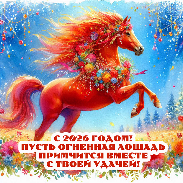 Открытка с душевным поздравлением с Новым годом
