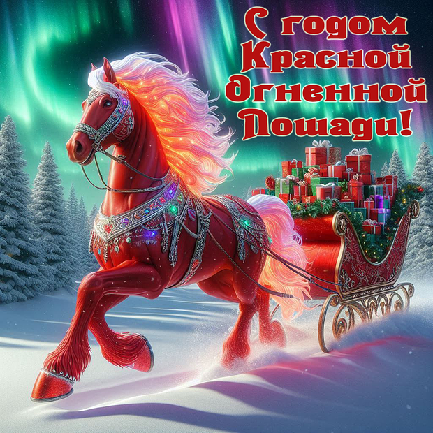 Оригинальная открытка с Новым годом
