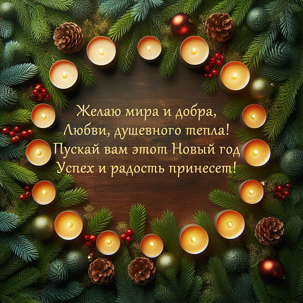 Картинка с поздравлением в стихах с Новым годом