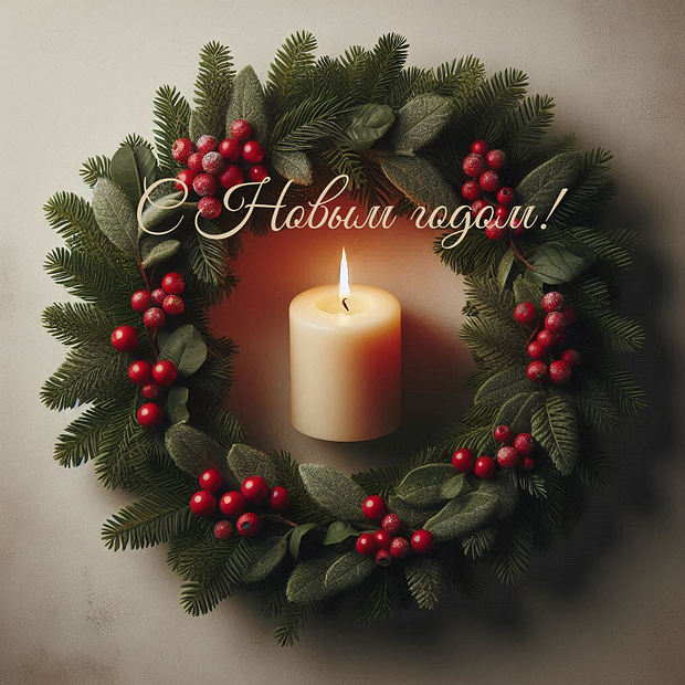 Открытка с поздравлением с Новым годом 