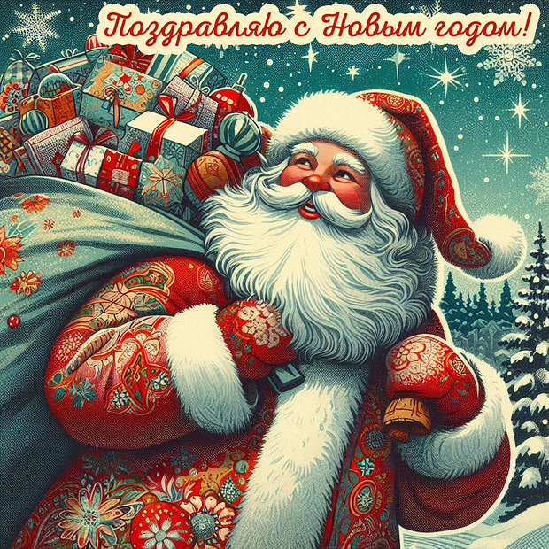 Красивая открытка с Новым годом 2026