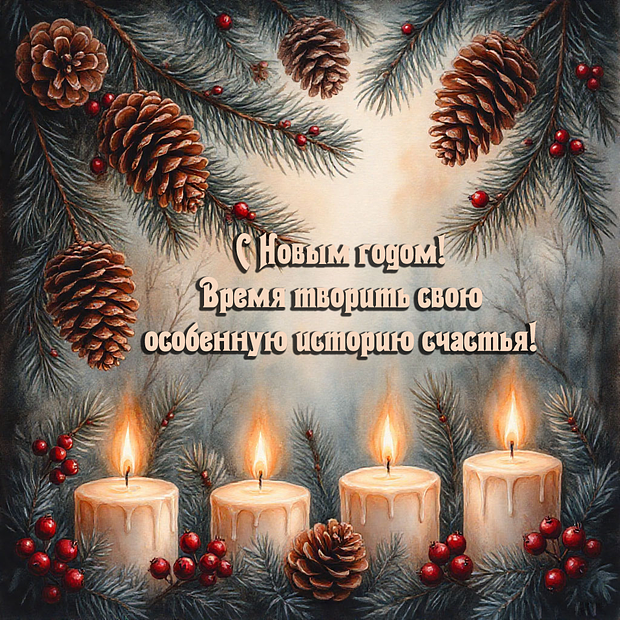 Открытка с душевным поздравлением с Новым годом