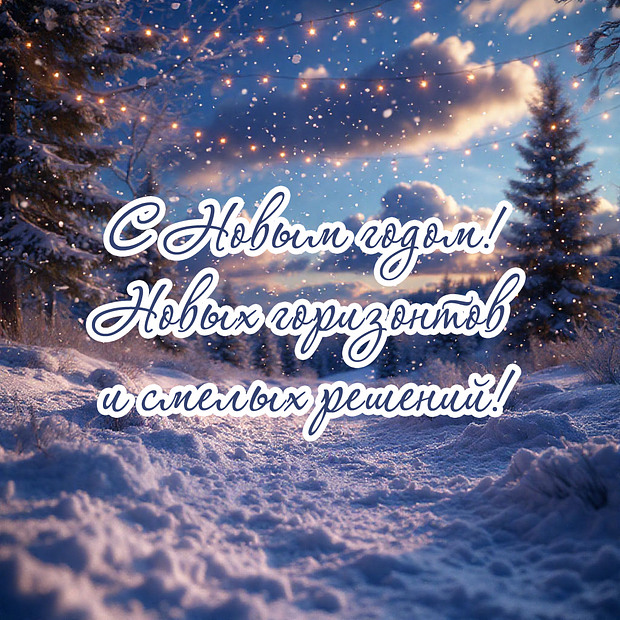 Открытка с Новым годом с пожеланиями