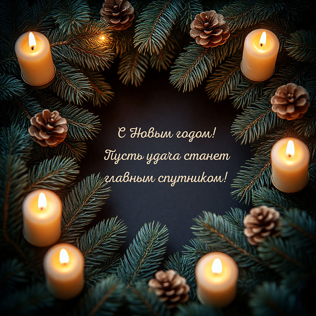 Красивая открытка с Новым годом 2026