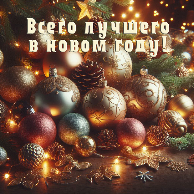 Красивая открытка с Новым годом 2026