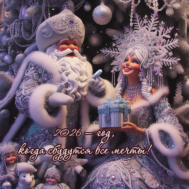 Оригинальная открытка с Новым годом