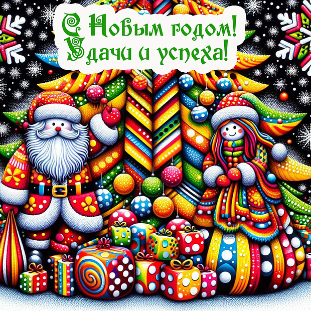 Открытка с поздравлением с Новым годом