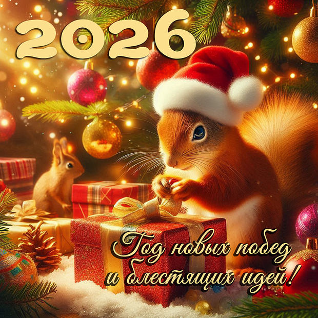 Оригинальная открытка с Новым годом