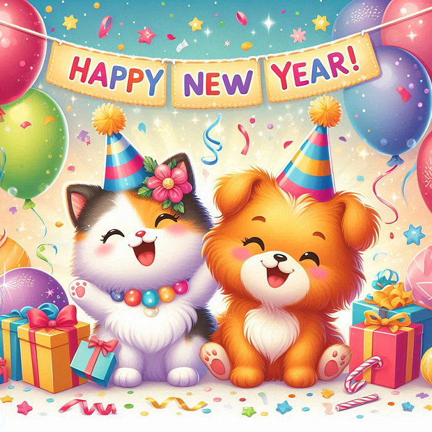 Открытка с Новым годом 2026 