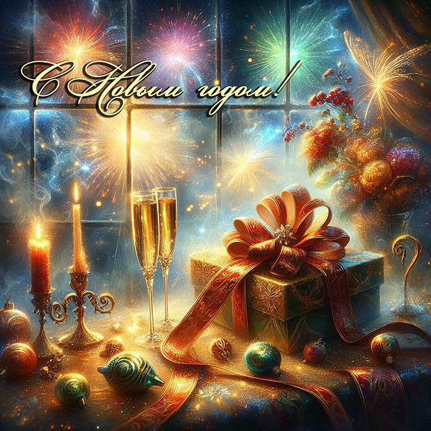 Красивая открытка с Новым годом 2026 