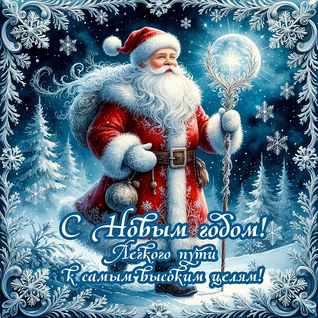 Открытка с поздравлением с Новым годом