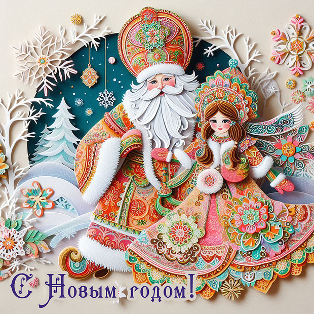 Красивая открытка с Новым годом 2026