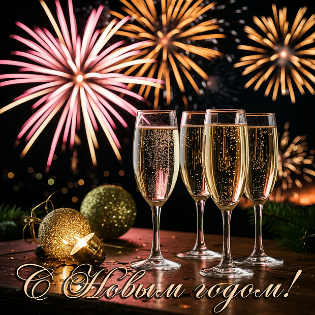 Оригинальная открытка с Новым годом 