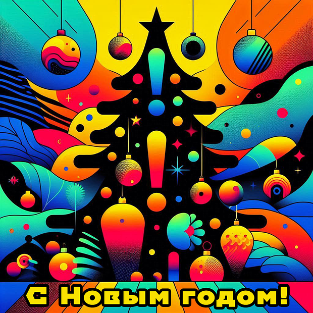 Открытка с Новым годом 2026 